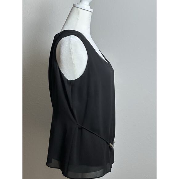Studio I Women’s Black Top Size 12 Black Sleeveless Top With Decorative Beads - Picture 5 of 16